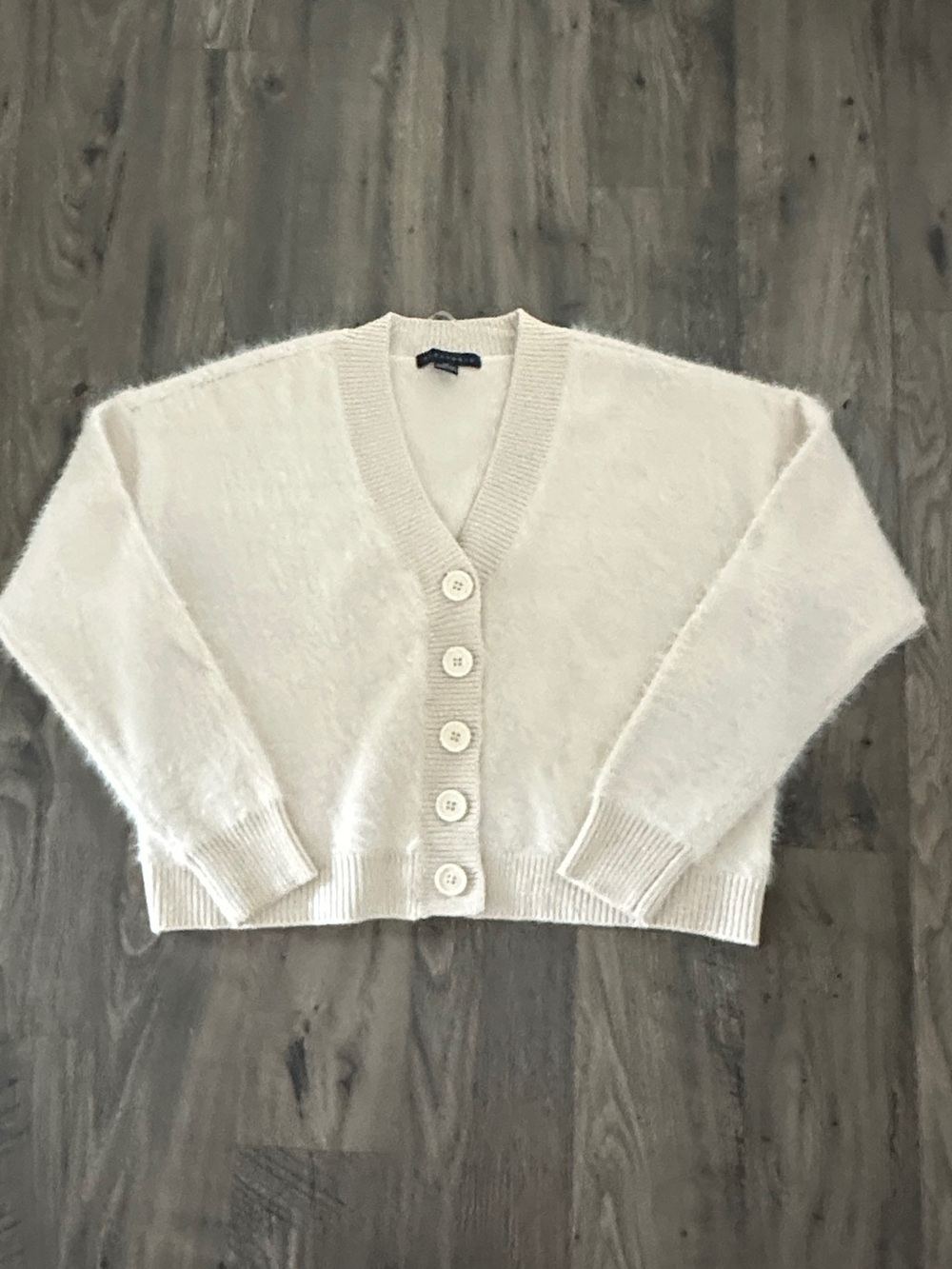 Sanctuary Women’s XS Ivory Fuzzy Button-Front Cardigan Sweater NWOT